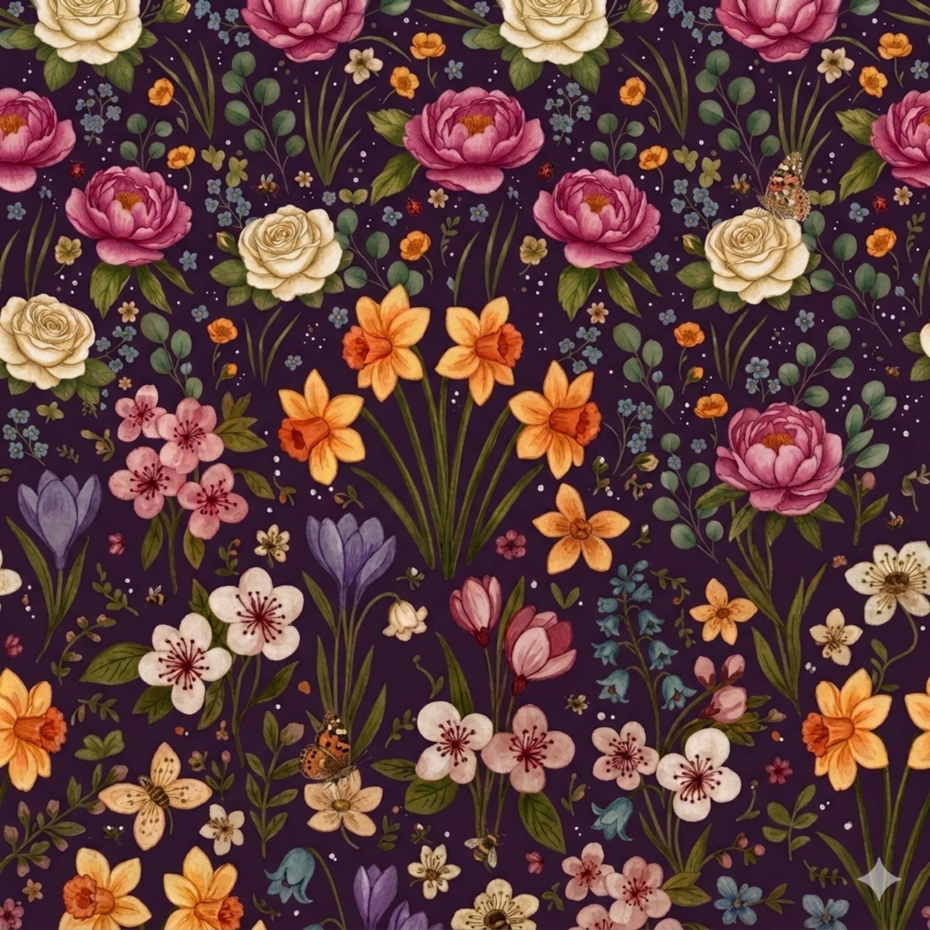 Floral Digital Paper Pack | Hand-painted Botanical Patterns (digital ...