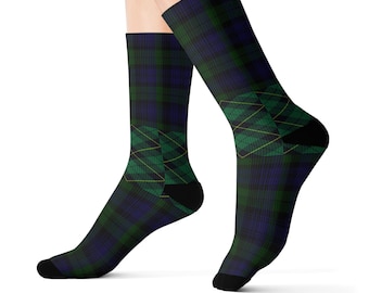 Blackwatch Tartan Socks | Plaid Crew Socks, Scottish Pattern