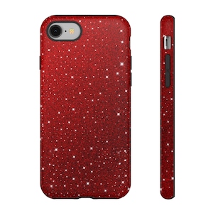 Ruby Red Glitter Graphic Tough Phone Case