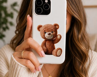Funda para teléfono con diseño de osito de peluche / Funda kawaii para iPhone y Samsung Pixel