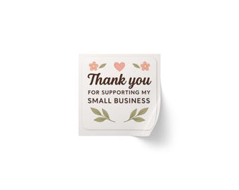 Square Thank You Stickers: Small Business Packaging, Glossy BOPP Rolls