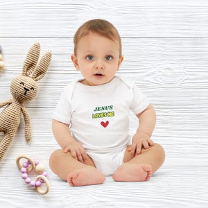 Jesus Loves Me Baby Onesie: Christian Infant Outfit