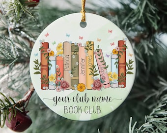 Personalized Christmas Book Club Ornament, Custom Book Club Gift, Book Christmas Ornament, Book Lover Gift, Book Club Gift, Book Ornament