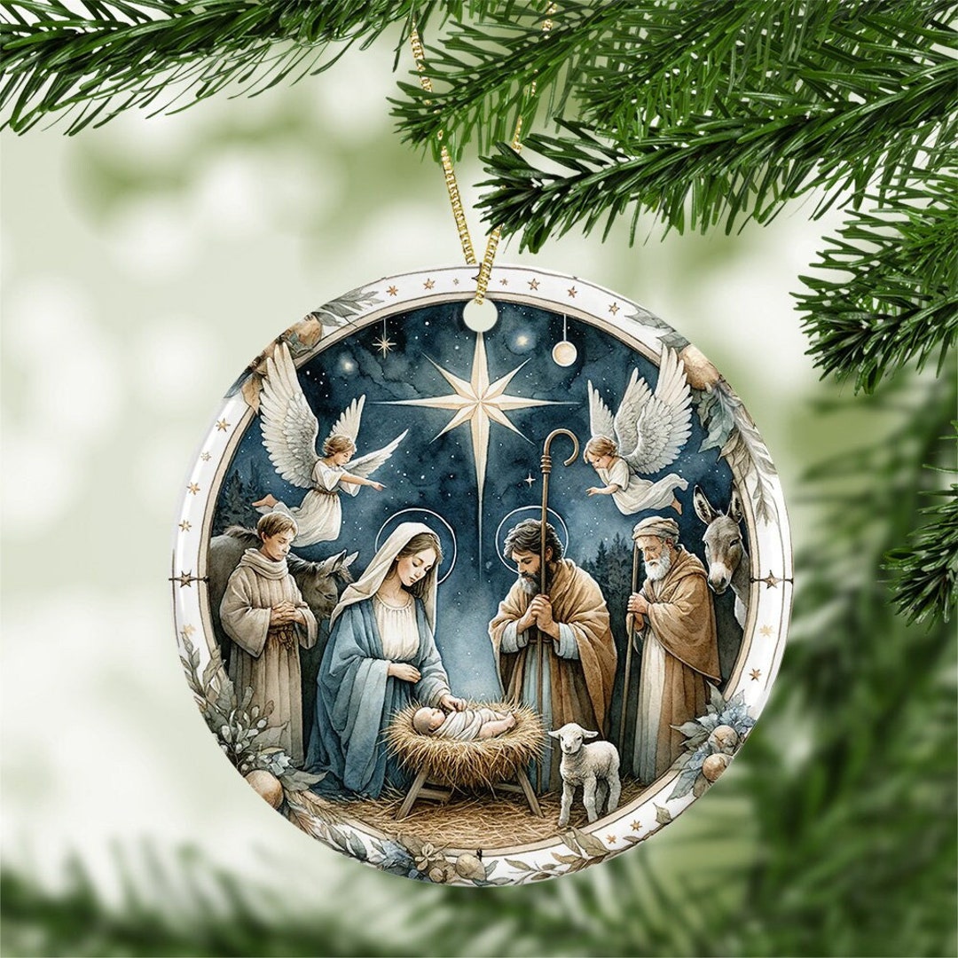 Christmas Nativity Scene Ornament Christmas Holiday Religious Etsy