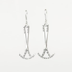 Handmade Peruvian 950 Sterling Silver Dangle Earrings