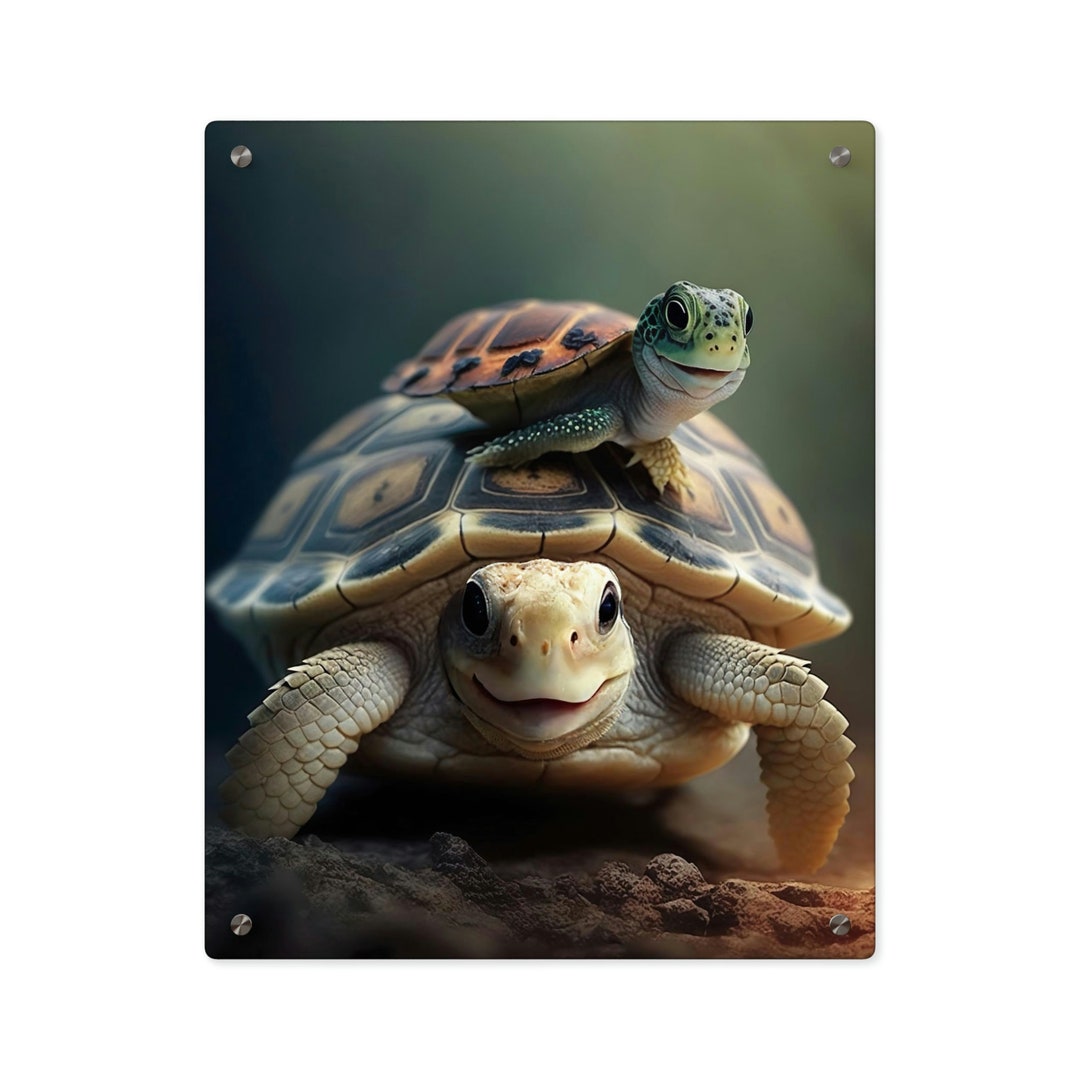 Turtles Feng Shui Acrylic Wall Art Panels Etsy