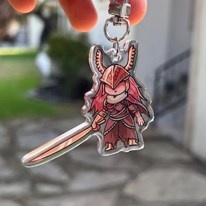 Malenia Elden Ring Keychain – 3&quot; Acrylic Charm | Blade of Miquella Fan Art | Soulslike Gamer Gift | Elden Ring Merch | Anime Style Keyring