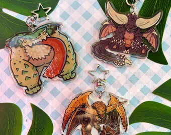 Choose Your Monster Hunter Inspired 3 inch glitter charm