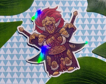 Elden ring inspired Scarcourage Radahn  Decal Vinyl Holographic Waterproof WeatherProof