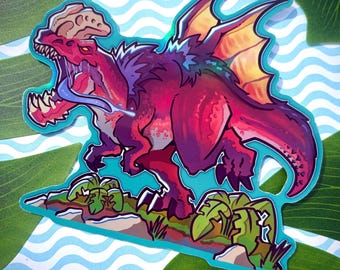 Anjanath Monster Hunter Worlds  inspired Vinyl Waterproof holographic foil Sticker