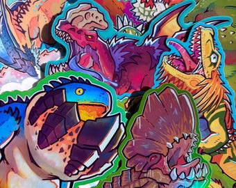 Choose Your Monster Hunter World Inspired Sticker | Waterproof Holographic Foil Vinyl Decal | Laptop, Water Bottle