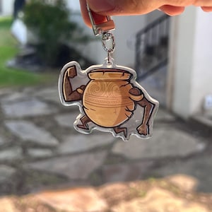 Iron Fist Alexander Keychain – 3&quot; Acrylic Elden Ring Charm | Pot Character Fan Art | Gamer Gift