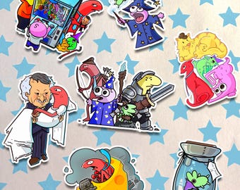 Smiling Friends inspired  sticker bundle  holo Vinyl waterproof stickers