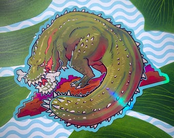 Large Deviljho Monster Hunter World inspired Vinyl Waterproof holographic Sticker