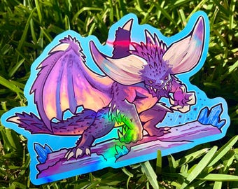 Nergigante Monster Hunter Worlds  inspired Vinyl Waterproof holographic foil Sticker