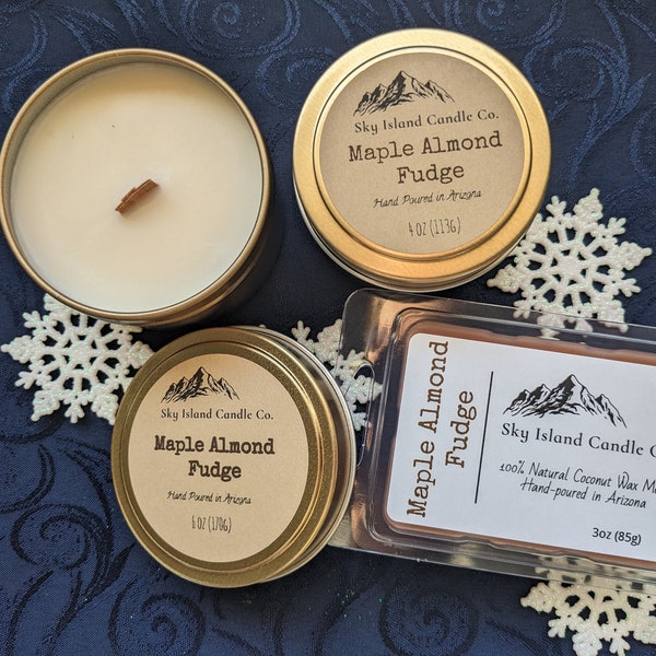 Maple Almond Fudge Soy Wax Candle 6oz