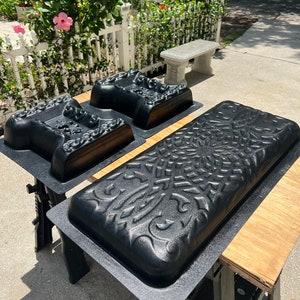 Noble concrete bench mold set. These high-quality professional concrete molds enables you to create hundreds of  concrete benches.
