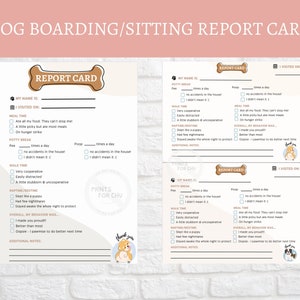 Hunde Internat/Sitting Zeugnis Vorlage