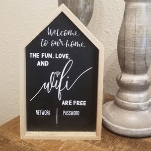 Custom Wifi Sign, WiFi Password Sign, Welcome home wifi, Personalized Wifi Network Sign for Guests, Guest Room Wifi Sign, Chalkboard Wifi