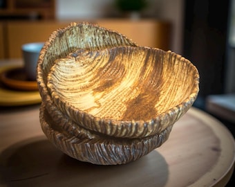 Unique Hand Made Ceramic Bowl Brown/Beige For Kitchen, Gift, Any Table  Setting.