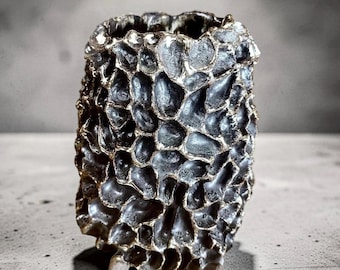 Handmade Ceramic Morel Mushroom Vase - Wabi-Sabi Organic Art, Unique Stoneware Specimen, Nature-Inspired Home Decoration