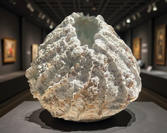Textured Ceramic Sculpture Vessel: Organic Lava Form Studio Pottery