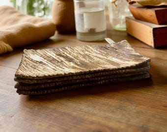 Handmade Ceramic One Of Kind Plate Brown Color For Table  Setting, Birthday Gift & Home Decor