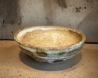 Unique Hand-Made Ceramic Brown/White Bowl For Any Table  Setting