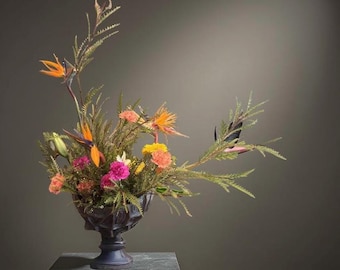 Handmade Textured Ceramic Vase – Organic Ikebana-Style Design, Wheel-Thrown & Sculpted, Art Pottery for Home Decor