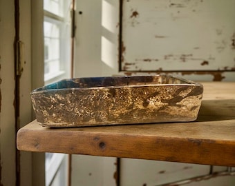 Handmade Rectangular Ceramic Vase – Sculptural Textured Ikebana Vessel with Earthy Glaze