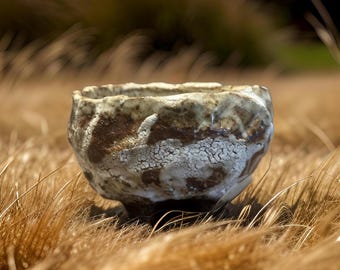 Unique White/ Brown Bowl Hand Bulit Ceramic For Any Table  Setting