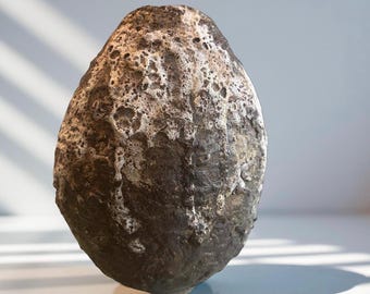 Lava Rock Ceramic Vase – Volcanic Textured Vessel with Cr
