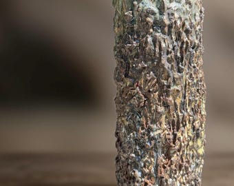 Ceramic Hand Made Green/ Blue /Brown Rustic Textures Vase & Home Decor