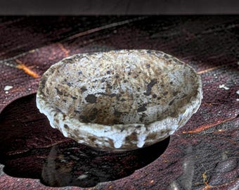Hand-Built Wabi-Sabi Tea Bowl | Dry Lake White Glaze, Organic Ceramic Tableware
