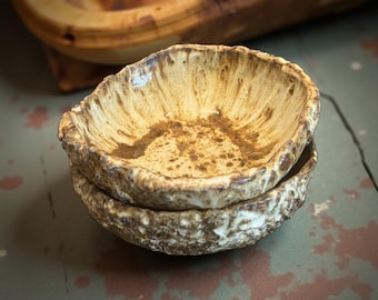 Unique Hand Made Ceramic Bowl Brown/Beige For Kitchen, Gift, Any Table  Setting.