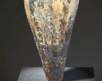 Volcanic Textured Ceramic Vase | Hand-built Sculptural Vessel | Earth-fired Surface, Organic Form, One-of-a-Kind Art Object