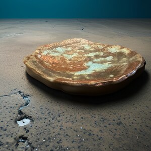 Handmade Ceramic Plate: Turquoise & Brown Home Decor