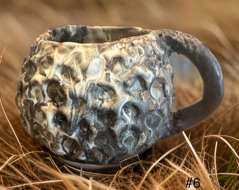 Unique Hand-Made Ceramic the Coffee Coup Dark Brow /Green/Black Glazes - A Creative Twist on Your Morning Coffee
