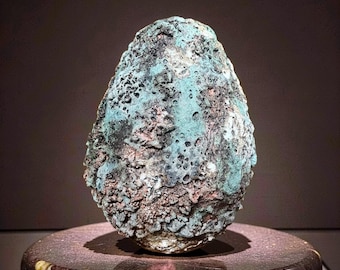 Hand-Built Ceramic Vase | Wabi-Sabi Volcanic Rock Texture, Organic Mineral Glaze