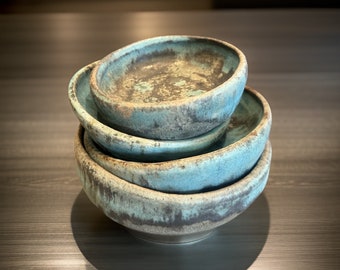 Unique Handmade Ceramic Turquoise/Silver Plate  For Any Table  Setting