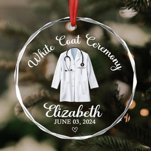 Personalized White Coat Ceremony Ornament, Doctor Ornament, Doctor Christmas Ornament, White Coat Party Gift, Future Doctor, Doctor Lab Coat