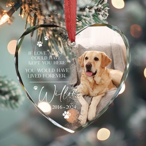 Custom Dog Photo Ornament, Dog Memorial Ornament, Personalized Dog Ornament, Forever Loved Dog Ornament, Pet Loss Keepsake,Dog Memorial Gift