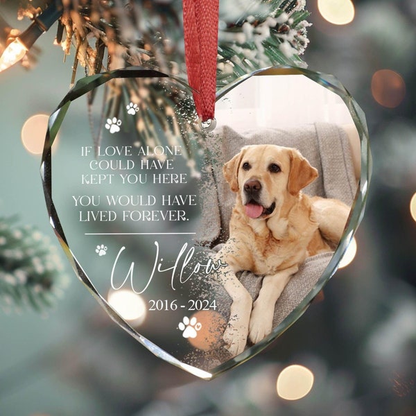 Custom Dog Photo Ornament, Dog Memorial Ornament, Personalized Dog Ornament, Forever Loved Dog Ornament, Pet Loss Keepsake,Dog Memorial Gift