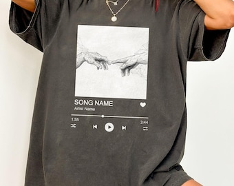 Custom Song Name Shirt And Photo Shirt, Custom Artist Name Shirt, Custom Song Name Shirt, Comfort Colors Favorite Song Tee, Music Player Tee