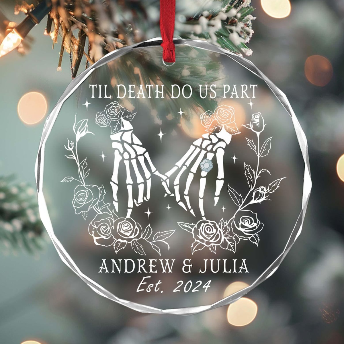 Til Death Do Us Part Personalized Skeleton Anniversary Ornament - Etsy