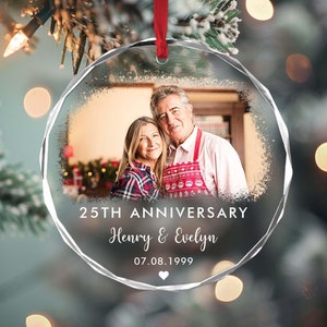 Custom Wedding Anniversary Christmas Ornament,Valentines Day Gift for Her,First 9th 10th 25th 50th Anniversary Ornament, Married Ornament