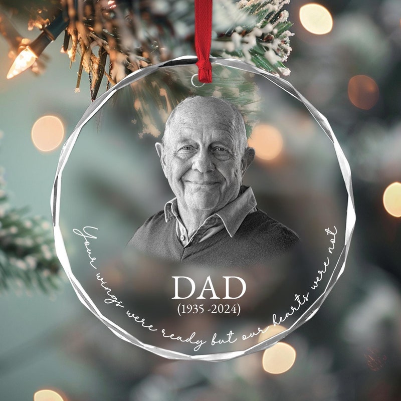 Personalised Memento Company White Photo Upload Memorial Bauble