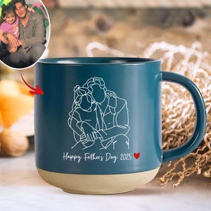 Custom Photo Mug for Dad, Dad Portrait Mug, Fathers Day Gifts, Dad Birthday Gift for Husband, Gift for Him, Personalized Dad Line Photo Mug