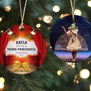 Custom Photo Theater Ornament,Actor Actress Performer Christmas Ornament, Memories Broadway Ornament, Drama Playing Ornament,Theater Marquee