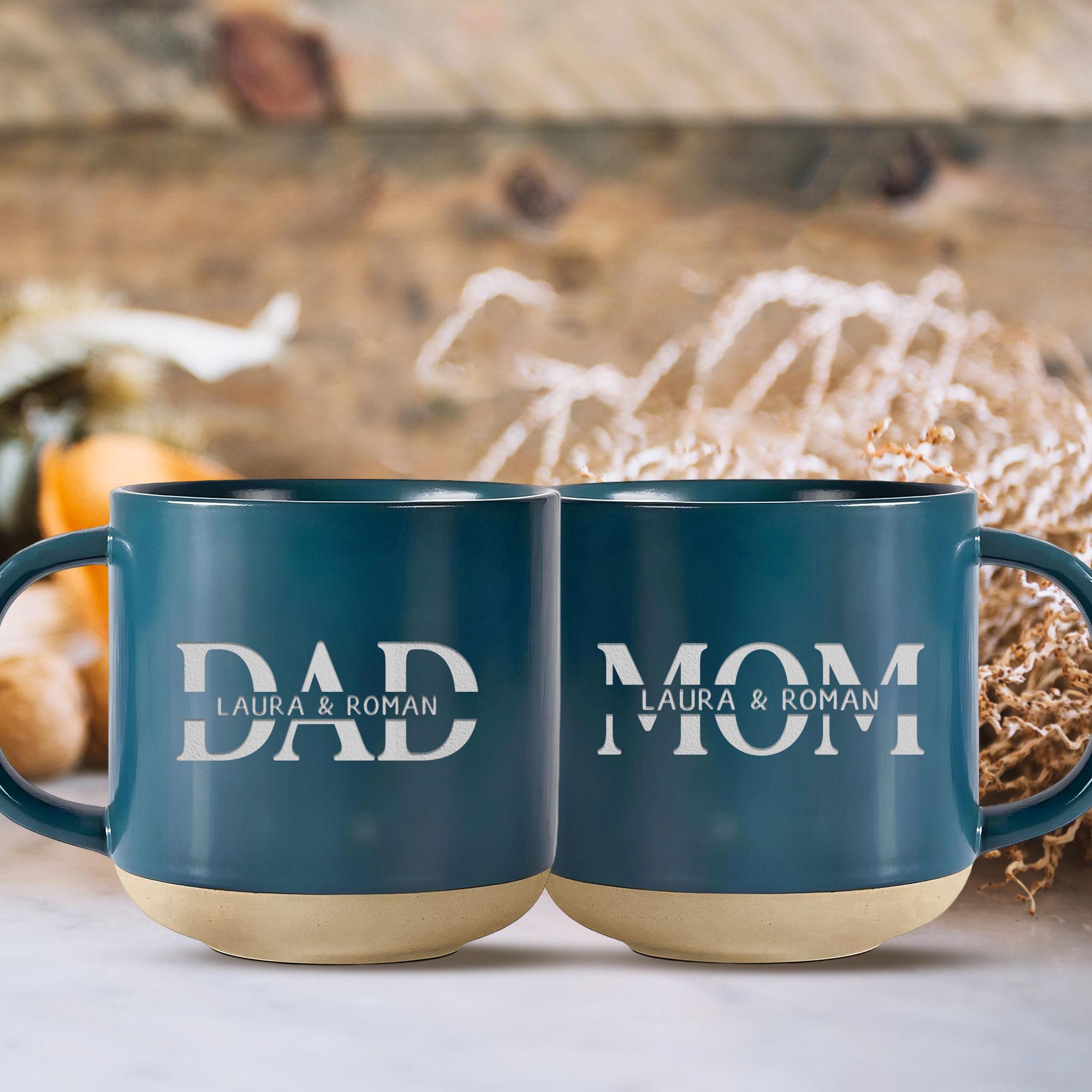 Custom Mom Dad Engraved Mug Mother's Day Gift, New Mom New Dad Gift, First Time Mom, New Parent Gift, Mommy Daddy Coffee Cup Kid Name Gift